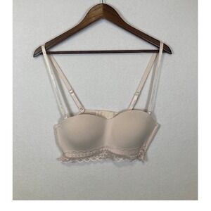 Wild‎ Dream 36C Beige Strapless Lace Trim Padded Push Up Bra